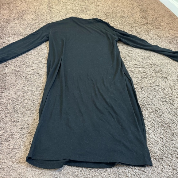 SHEIN Black Long Sleeve High Slit Dress Tunic Sweater Oversized Size 6 - Picture 7 of 9